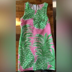 Lilly Pulitzer Perla Pink Pout Flamenco Laser Cut Shift Dress